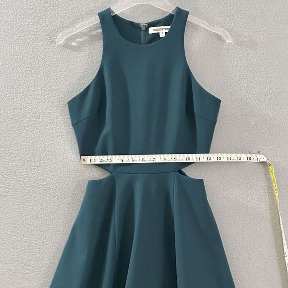 Elizabeth and James Womens Dress 2 Teal‎ Blue Emorie Cutout Halter Mini Cocktail - Picture 12 of 16
